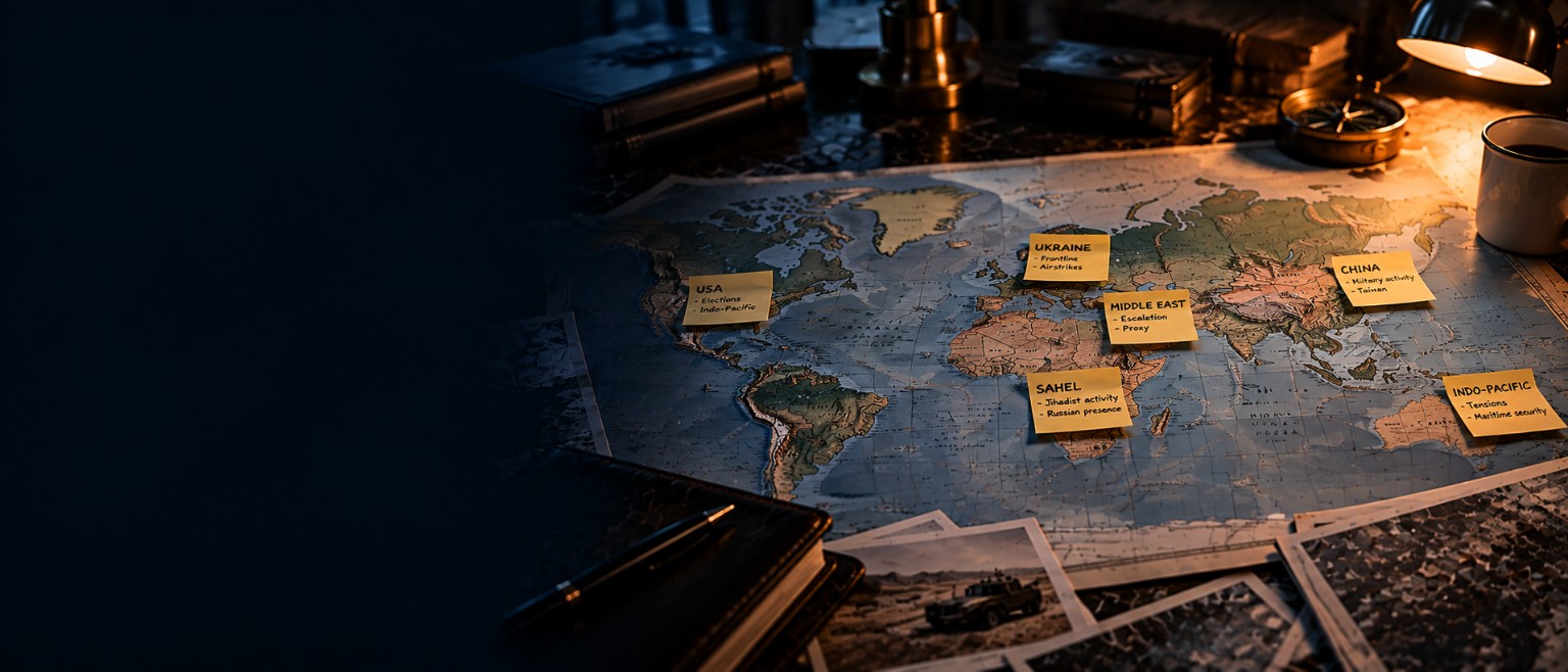 Geographical coverage header artwork for Intelligence World analysis and dossiers